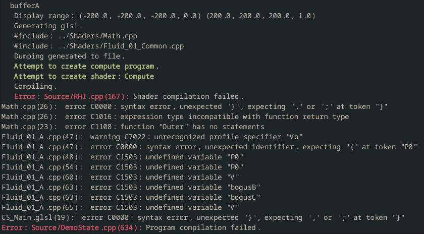 Screenshot of in-application console displaying errors that points to the original source.